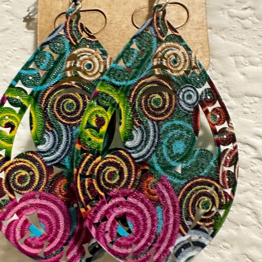 Large Water Drop multi color Fashion  Earrings